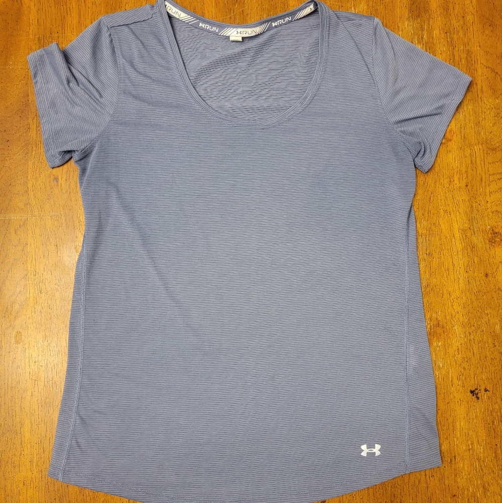 Women's Blue Under Armour Run Athletic Shirt -Size Medium
